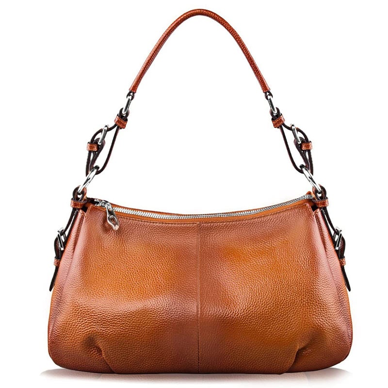 S-ZONE Womens Hobo Genuine Leather Shoulder Bag Top-handle Handbag Ladies Purses - Image 1